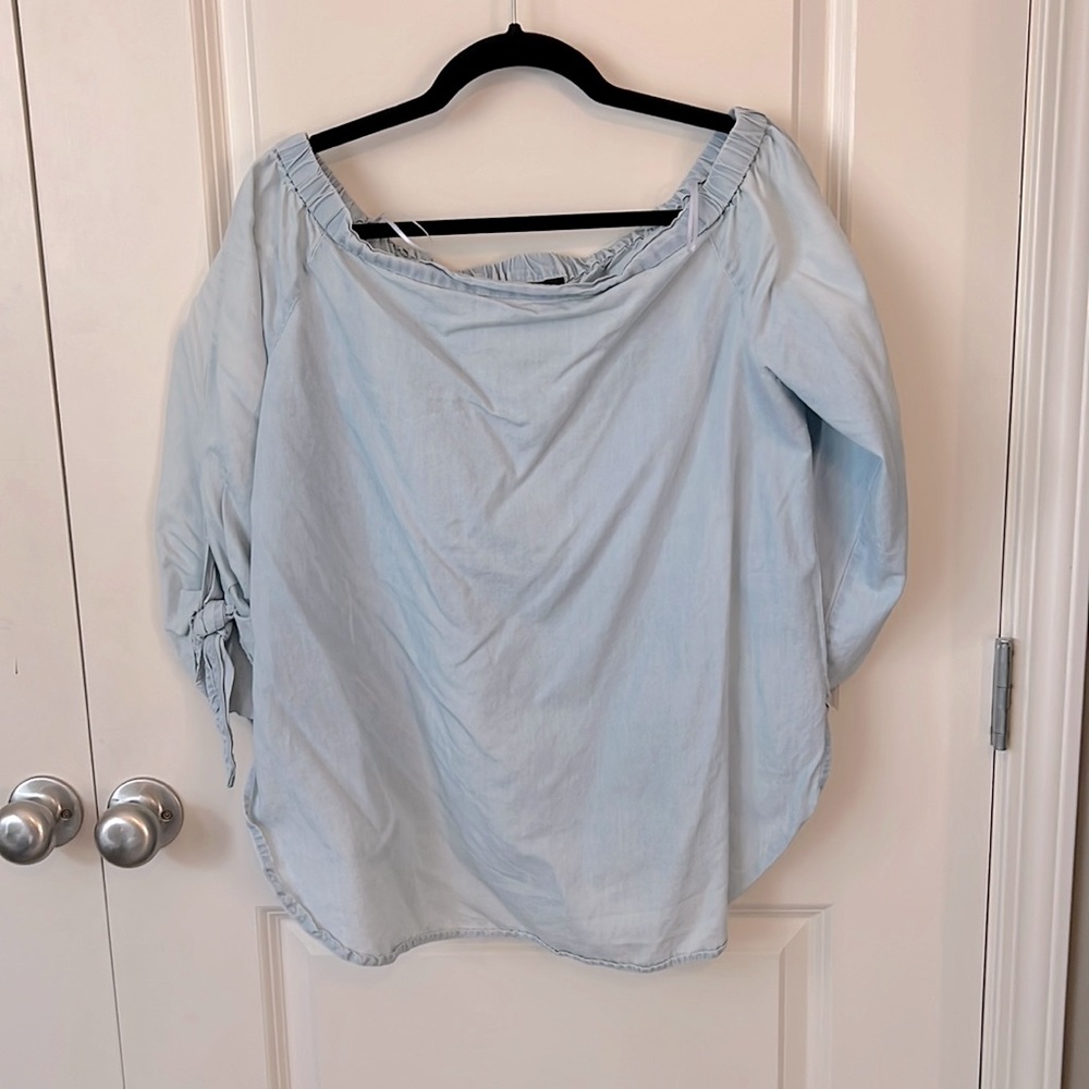 Chambray Off the Shoulders Top